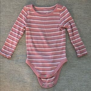 Okie Dokie Pink and White Striped Bodysuit